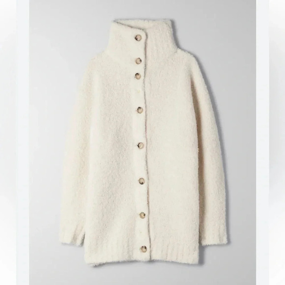 Artizia Wilfred Oversized Alpaca Cardigan Sweater Cream Size XXS - Picture 2 of 8